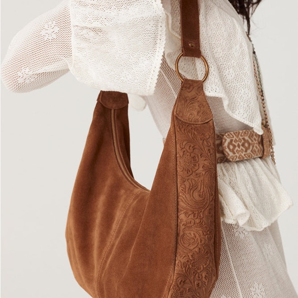 Spell Clair de lune suede bag